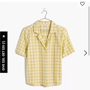 Madewell Citron Gingham Collared Buttondown Shirt